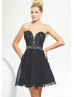 Strapless Beaded Short Lace Chiffon Prom Dress